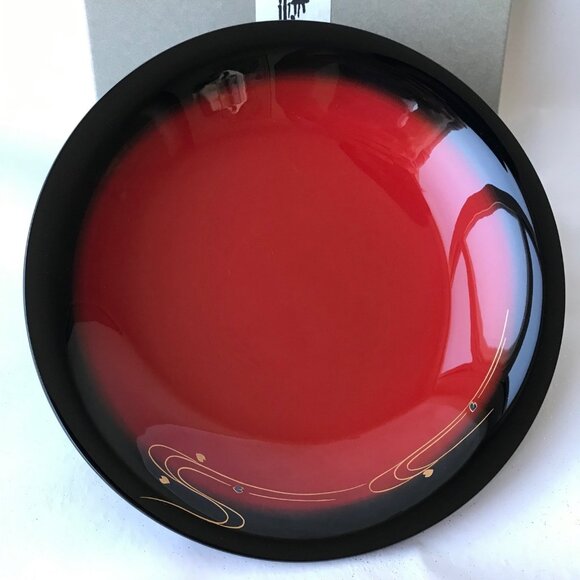 New Wajima lacquer Artisan handcrafted lily shaped candy bowl  Made in Japan - Picture 3 of 5